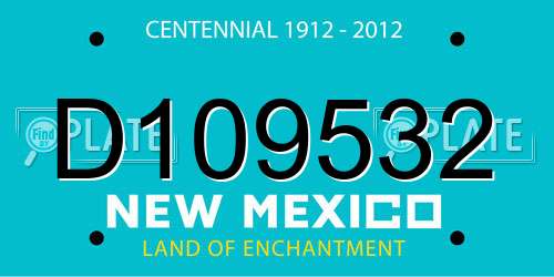 D109532 New Mexico License Plate