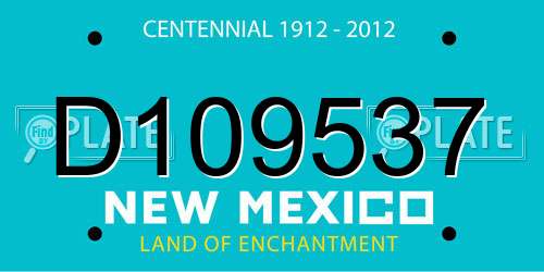D109537 New Mexico License Plate