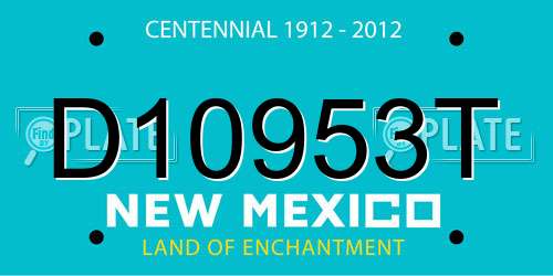 D10953T New Mexico License Plate