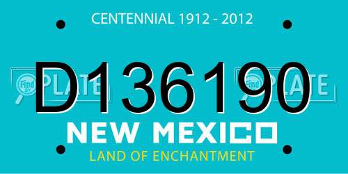 D136190 New Mexico License Plate