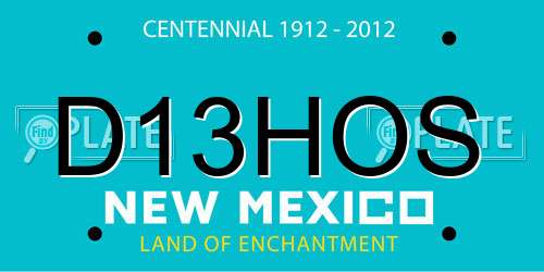 D13HOS New Mexico License Plate