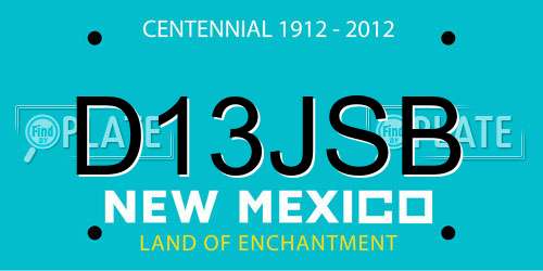D13JSB New Mexico License Plate