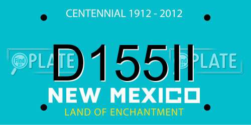 D155II New Mexico License Plate