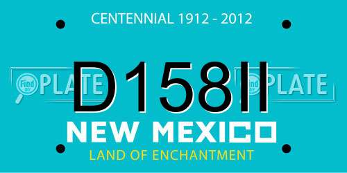 D158II New Mexico License Plate