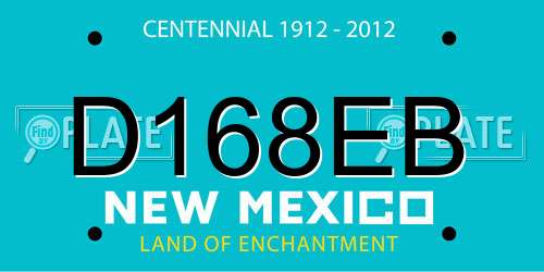 D168EB New Mexico License Plate