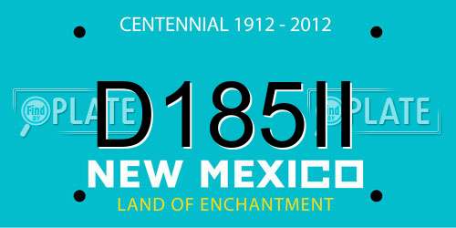 D185II New Mexico License Plate