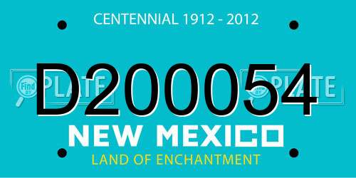 D200054 New Mexico License Plate