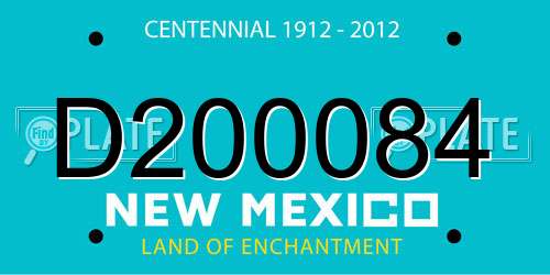 D200084 New Mexico License Plate