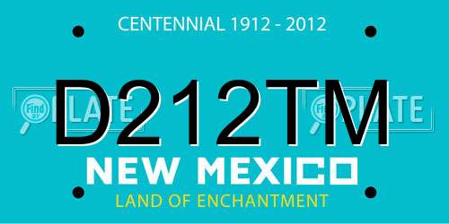 D212TM New Mexico License Plate