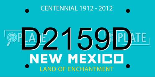 D2159D New Mexico License Plate