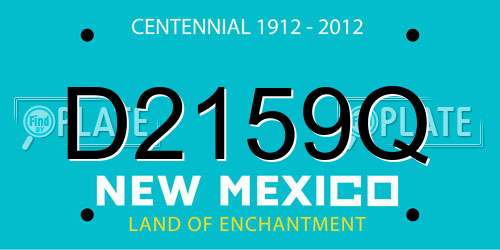D2159Q New Mexico License Plate