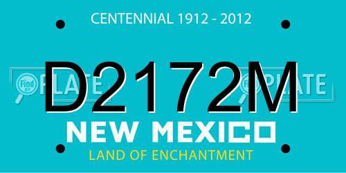 D2172M New Mexico License Plate