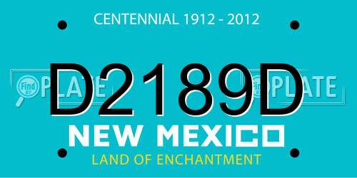 D2189D New Mexico License Plate
