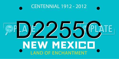 D2255C New Mexico License Plate