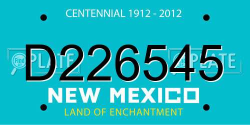 D226545 New Mexico License Plate