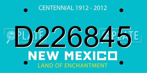 D226845 New Mexico License Plate