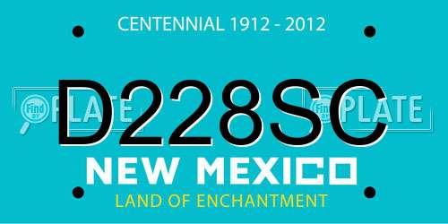 D228SC New Mexico License Plate