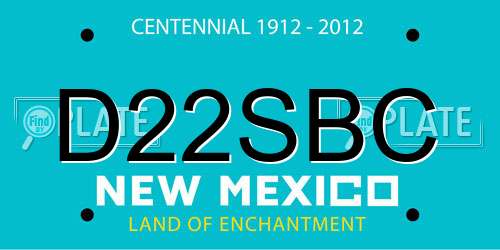 D22SBC New Mexico License Plate