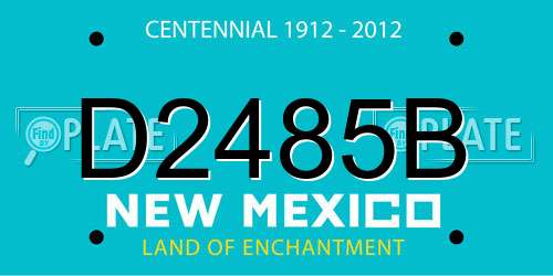 D2485B New Mexico License Plate