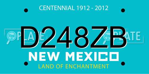 D248ZB New Mexico License Plate