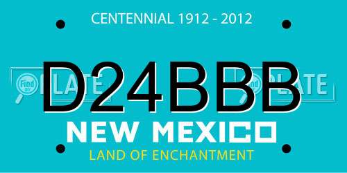 D24BBB New Mexico License Plate
