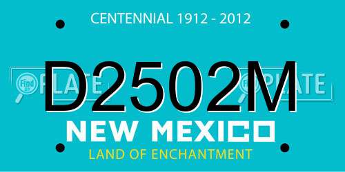 D2502M New Mexico License Plate