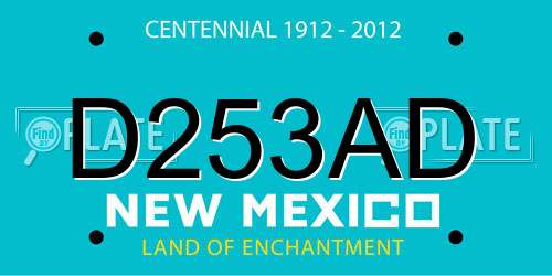 D253AD New Mexico License Plate