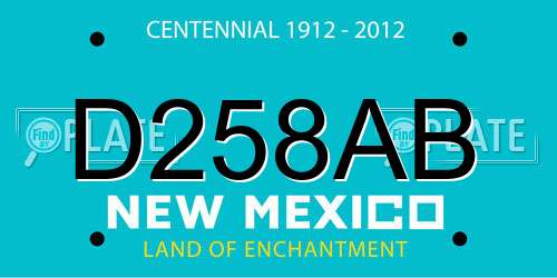 D258AB New Mexico License Plate