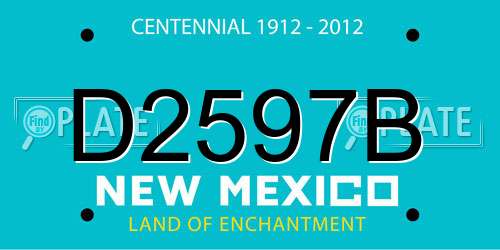 D2597B New Mexico License Plate