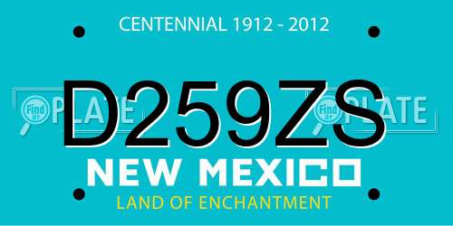 D259ZS New Mexico License Plate