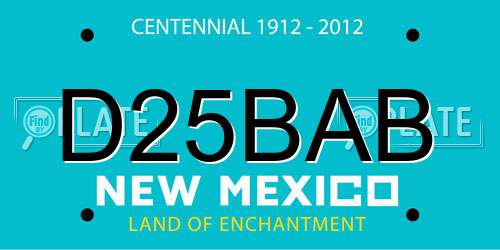 D25BAB New Mexico License Plate
