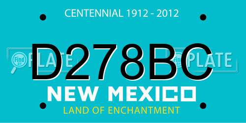D278BC New Mexico License Plate