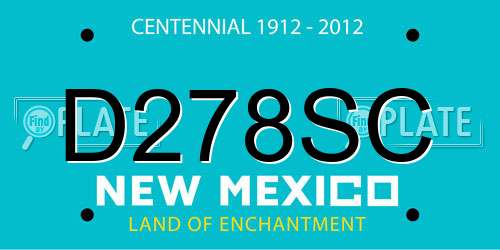 D278SC New Mexico License Plate