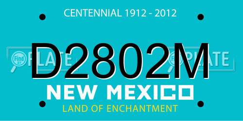 D2802M New Mexico License Plate