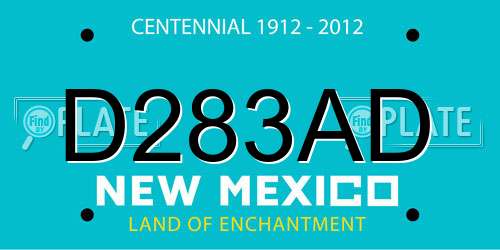 D283AD New Mexico License Plate