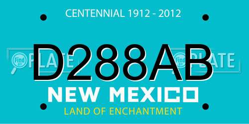 D288AB New Mexico License Plate