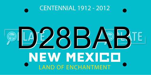 D28BAB New Mexico License Plate