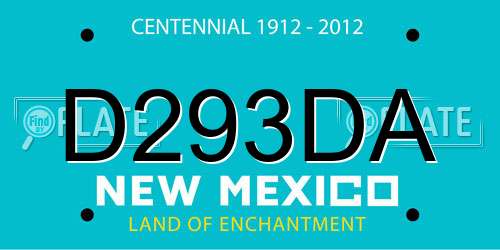 D293DA New Mexico License Plate