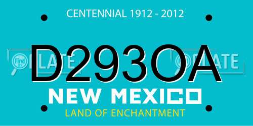 D293OA New Mexico License Plate