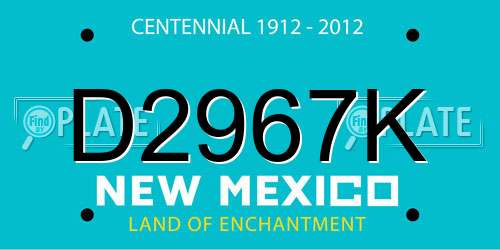 D2967K New Mexico License Plate