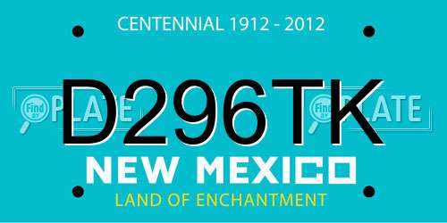D296TK New Mexico License Plate