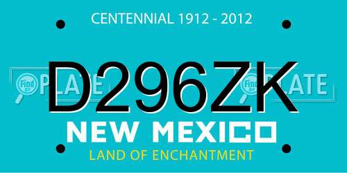 D296ZK New Mexico License Plate