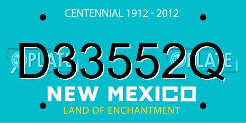 D33552Q New Mexico License Plate