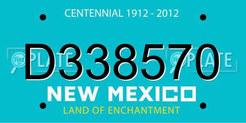D338570 New Mexico License Plate