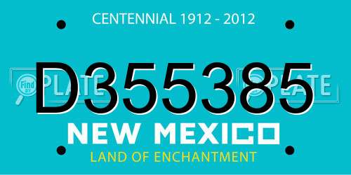 D355385 New Mexico License Plate