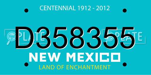 D358355 New Mexico License Plate