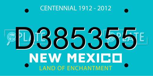 D385355 New Mexico License Plate