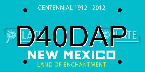 D40DAP New Mexico License Plate