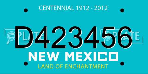 D423456 New Mexico License Plate