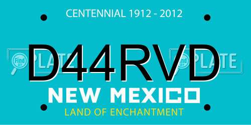 D44RVD New Mexico License Plate